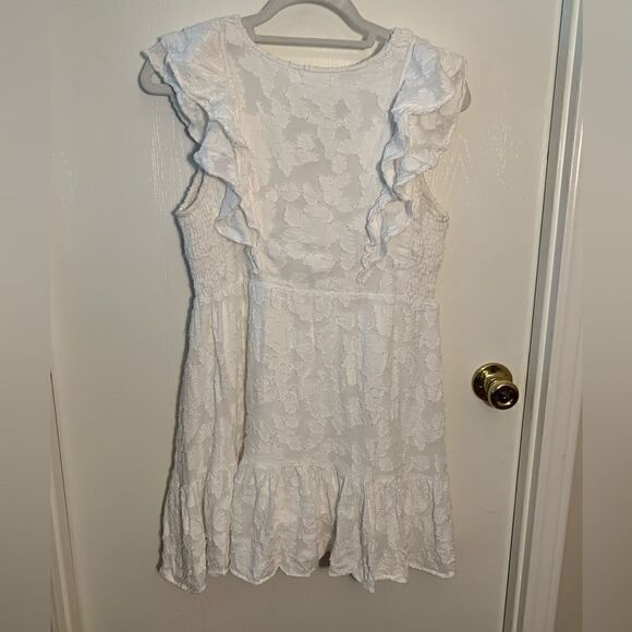 Roller Rabbit GUC white ruffled v-neck sleeveless dress Size small - Picture 2 of 4